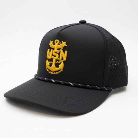 Other - Black and Gold USN CPO Navy Golf Rope Hat. Available in CPO, SCPO, MCPO.